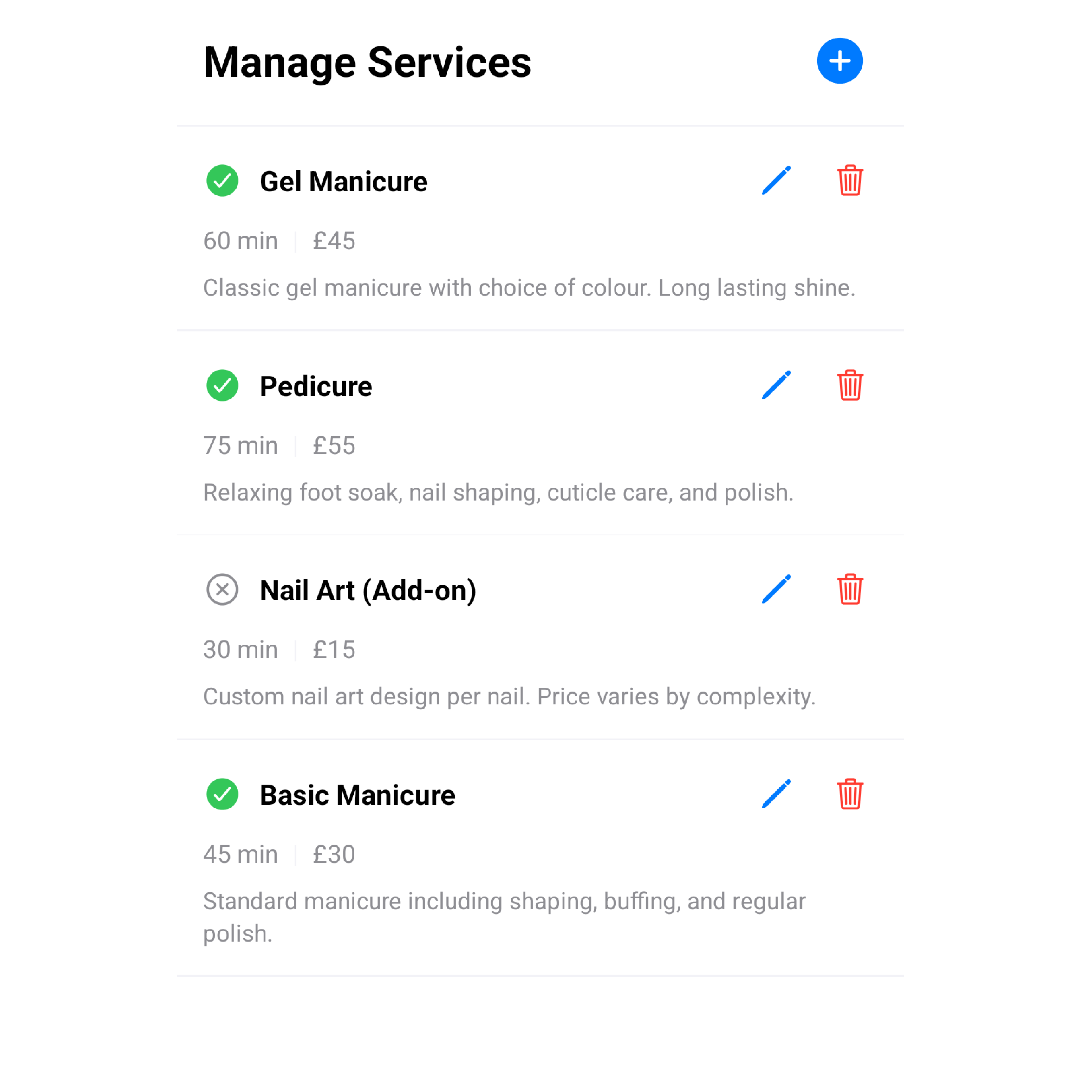 Service setup